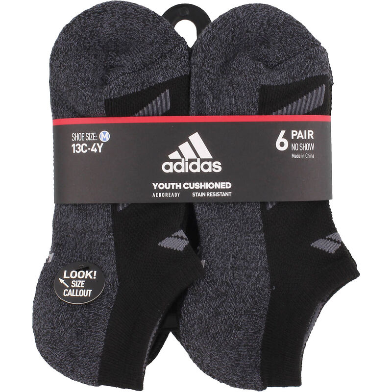 adidas Adidas Youth Cushioned Angle Stripe 6-Pack Crew Sock image number 0
