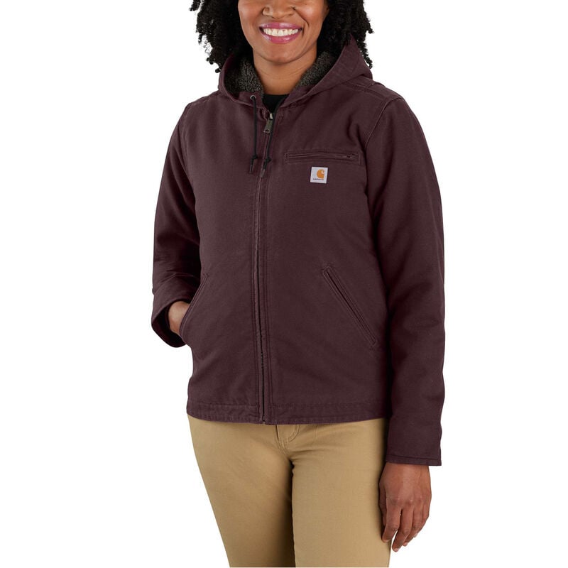 Carhartt Women's Loose Fit Washed Duck Sherpa Lined Jacket image number 0