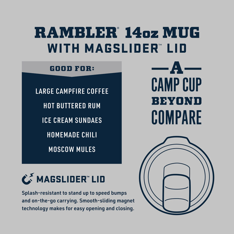 Yeti Rambler 14oz. Mug w. Magslider Lid & TLAW Logo - White