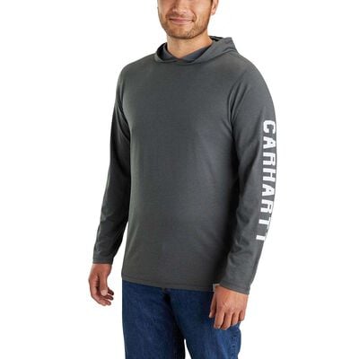 Carhartt Men's Force Relaxed Fit Midweight Long-Sleeve Logo Graphic Hooded T-Shirt