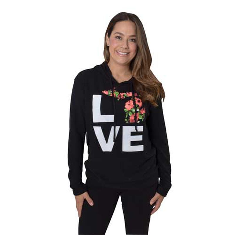 Flawless Love Michigan Floral Fill Hacci Hoodie image number 0