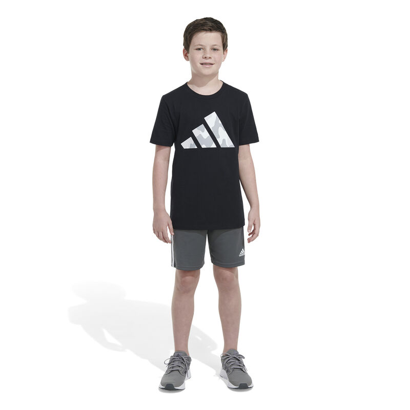 adidas Boys' Shorts Sleeve Camo Logo Tee image number 0