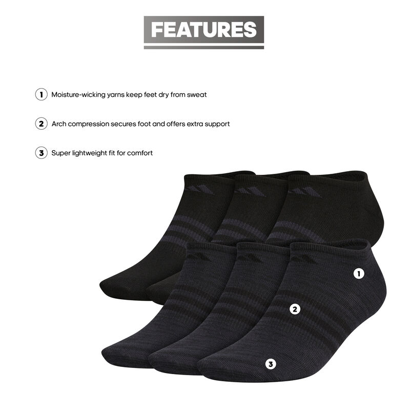 adidas Men's Superlite II 6-Pack No Show Socks image number 1