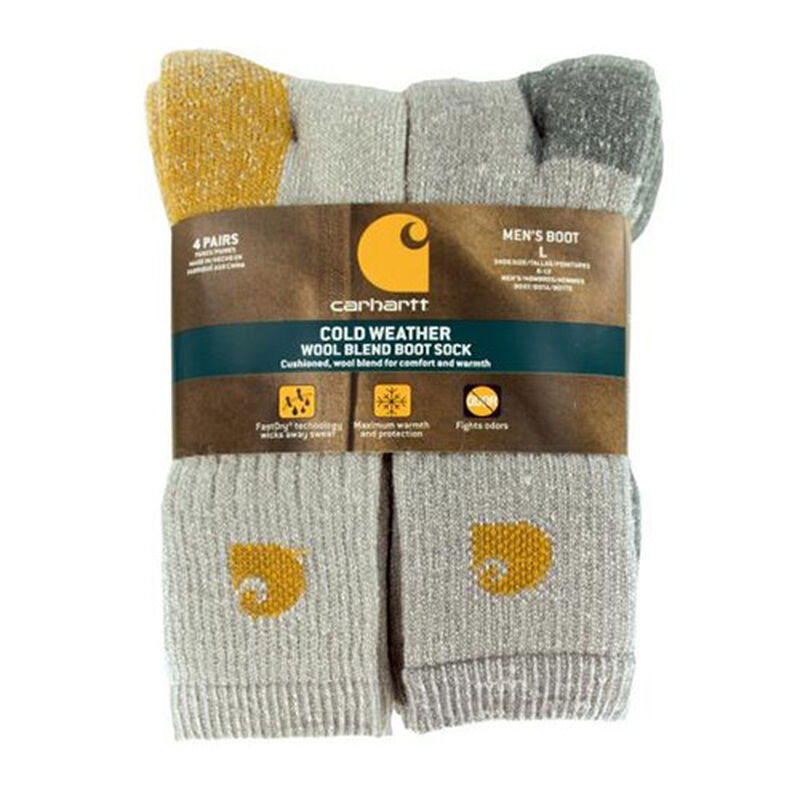 Carhartt Men's Wool Blend Socks 4 Pack, , large image number 0
