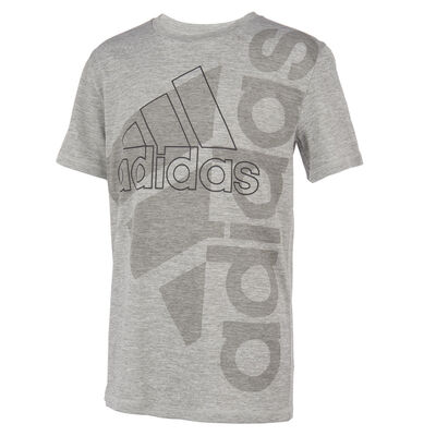adidas Boys' Short Sleeve AEROREADY Vertical Badge Of Sport Pigment Tee