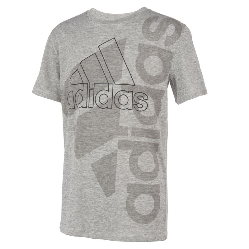 adidas Boys' Short Sleeve AEROREADY Vertical Badge Of Sport Pigment Tee image number 1