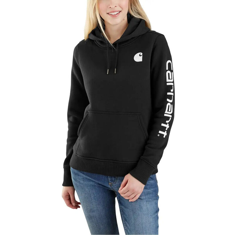 Carhartt Women's Relaxed Fit Midweight Logo Sleeve Graphic Sweatshirt image number 0