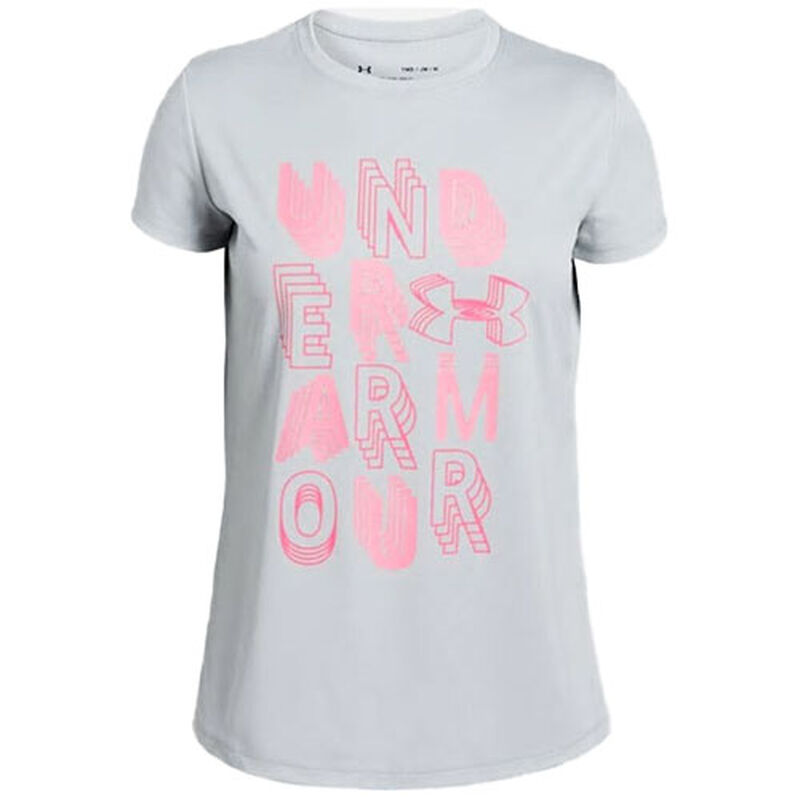 Under Armour Girls' Linear Wordmark Graphic Tee, , large image number 0