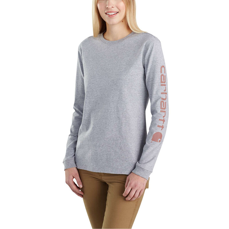Carhartt Women's Loose Fit Heavyweight Long-Sleeve Logo Sleeve Graphic T-Shirt image number 0