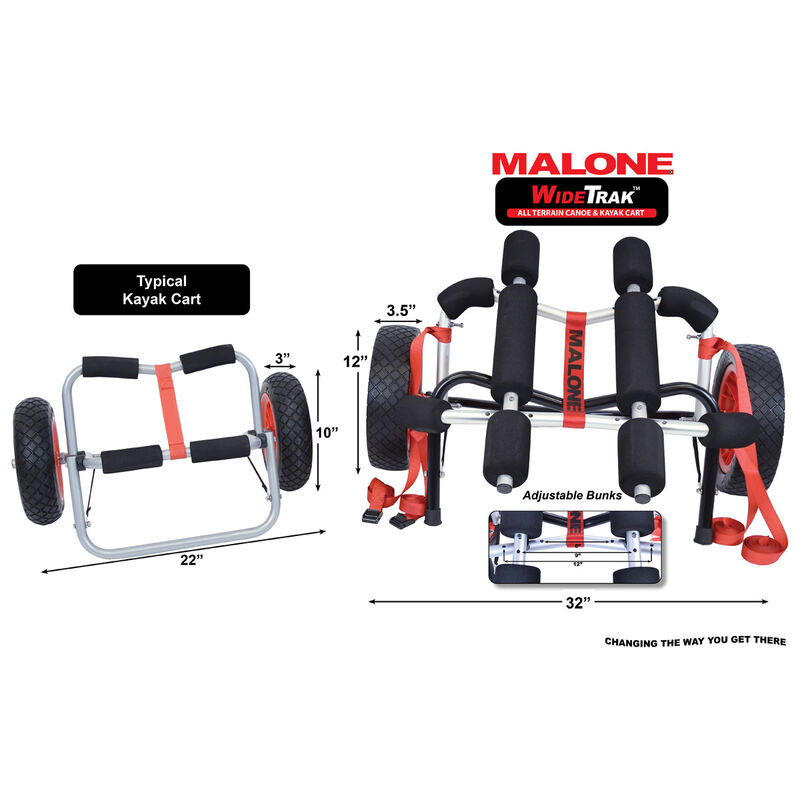 Malone WideTrak ATB Large Kayak/Canoe Cart (with no-flat tires   bunks) image number 1