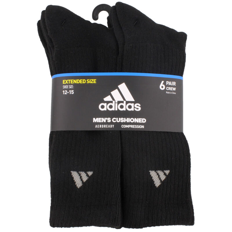 adidas Men's Athletic Cushioned 6-Pack Crew Socks image number 9