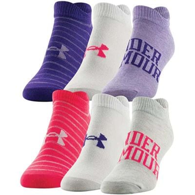 Under Armour 6 Pack No Show Girls' Socks