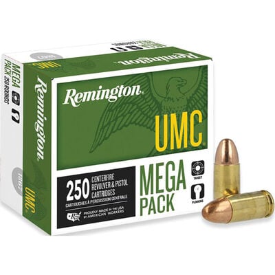 Remington UMC 9mm Luger Ammunition 250 Rounds 115 Grain Full Metal Jacket