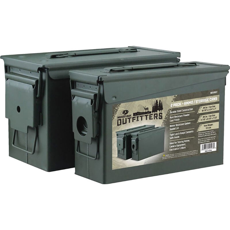 Mossy Oak Outfi 2-Pack Metal Ammo Cans image number 0