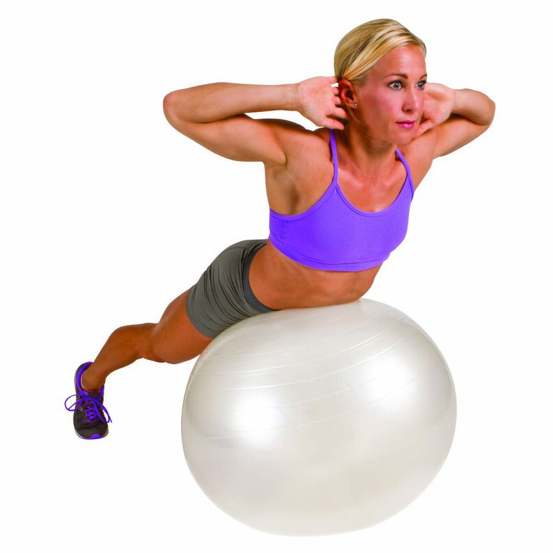 Go Fit 65cm 1000lb Capacity Exercise Ball with Pump & Training Poster image number 2