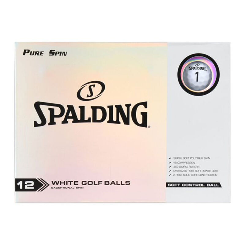 Spalding Pure Spin White Golf Balls 12 Pack image number 0