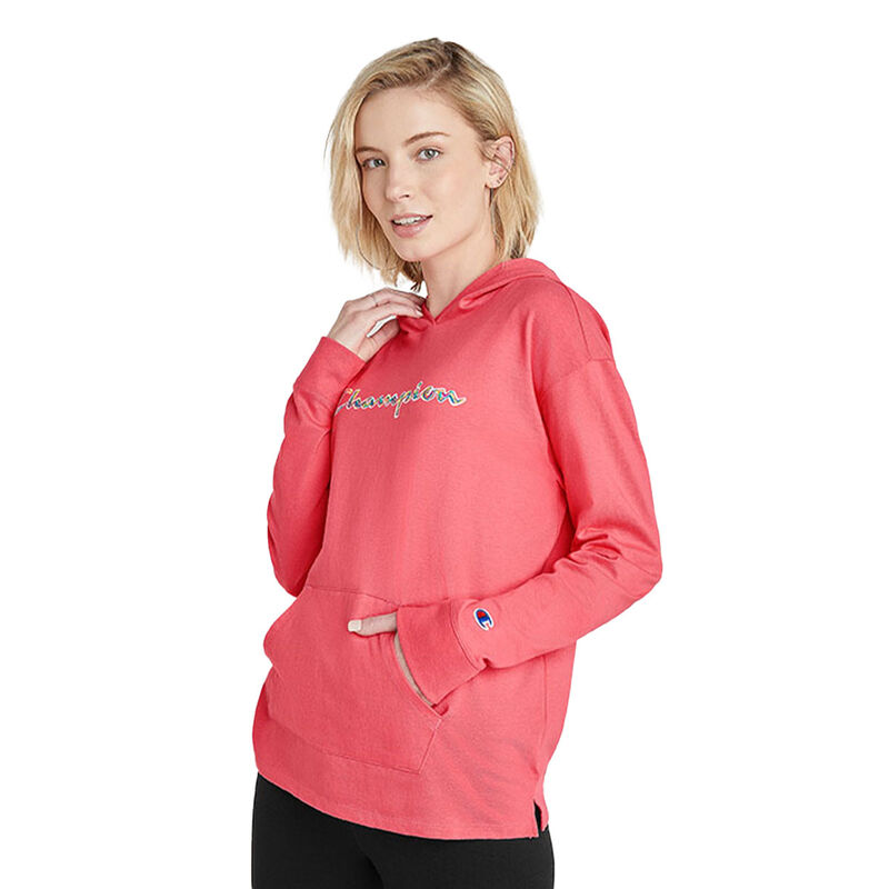 Champion Women's Long Sleeve Jersey Hoodie image number 0