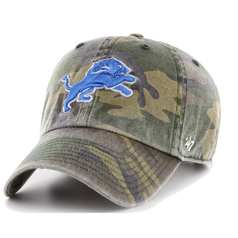47 Brand Detroit Lions Camo Clean Up Adjustable Hat image number 0