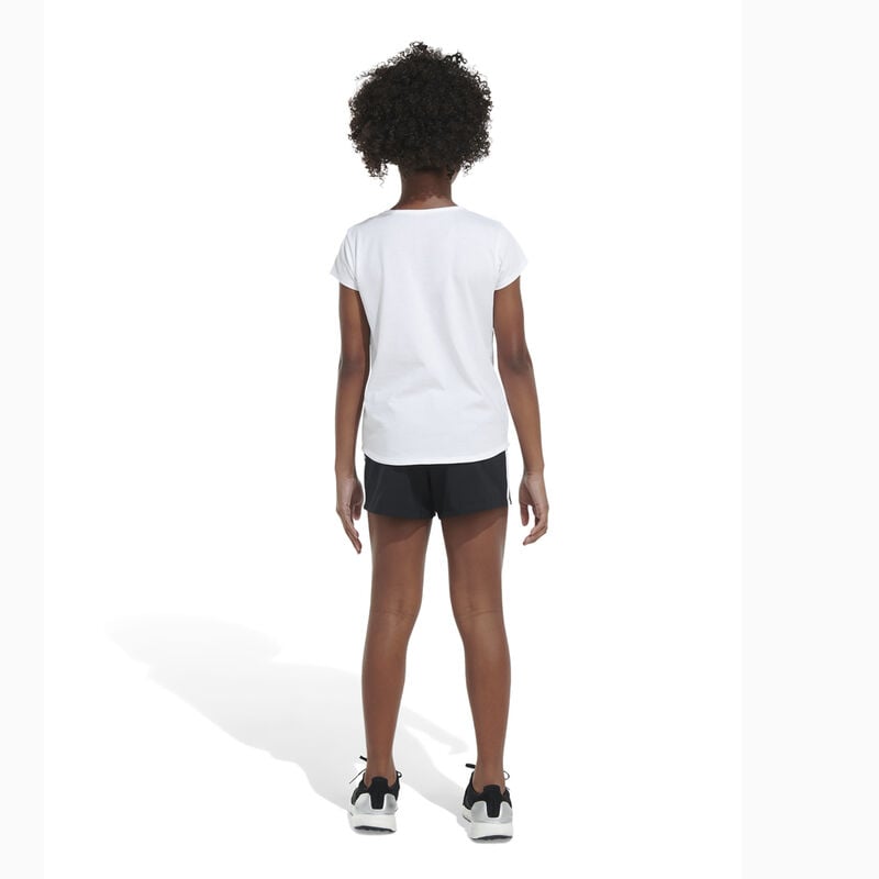 adidas Girls' AEROREADY® Elastic Waistband 3-Stripes Pacer Shorts image number 7