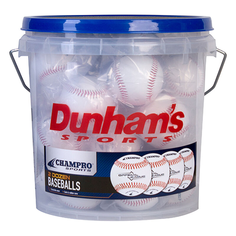 Champro Dunham's 24-pk Baseballs with Coach's Bucket, , large image number 0