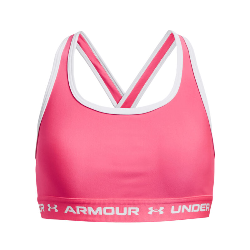 Under Armour Girls' Crossback Mid-Impact Solid Sports Bra image number 0
