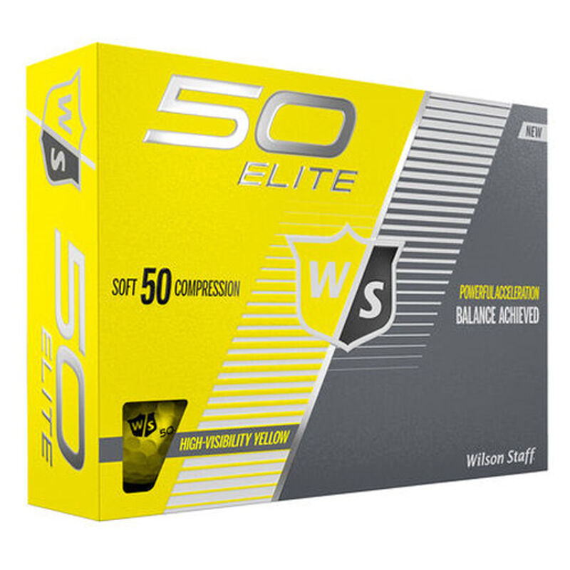 Wilson Staff Fifty Elite Yellow Golf Balls - 12 Pack image number 0
