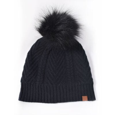 David & Young Women's Slinky Beanie with Faux Fur