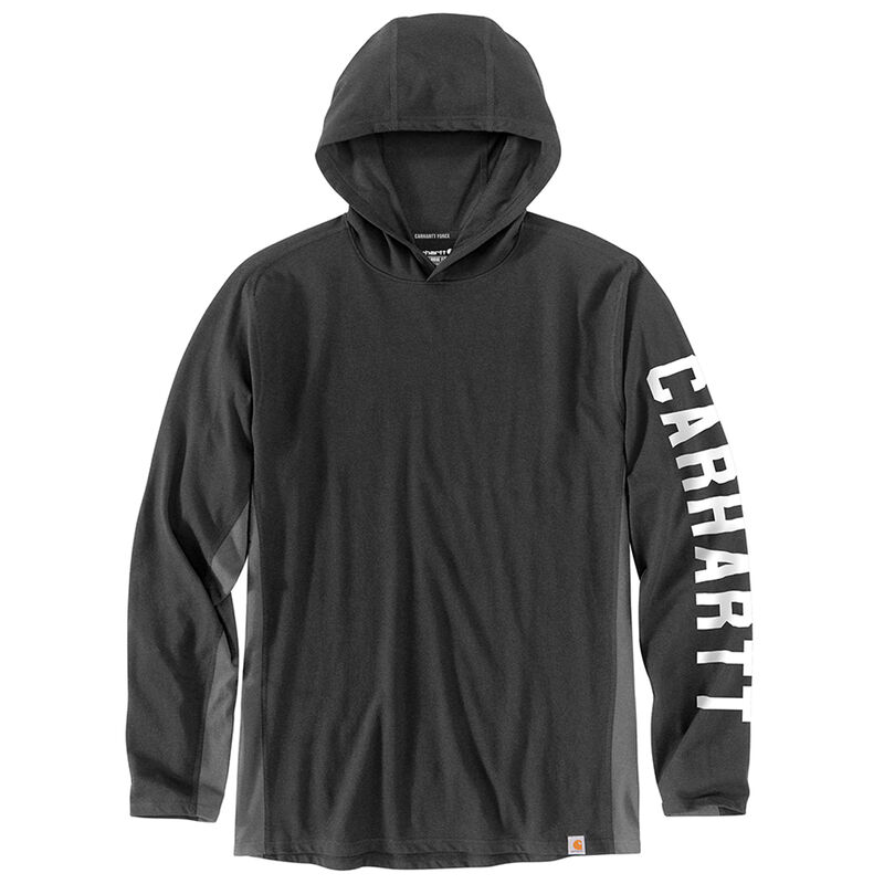 Carhartt Men's Force Relaxed Fit Midweight Long-Sleeve Logo Graphic Hooded T-Shirt image number 1