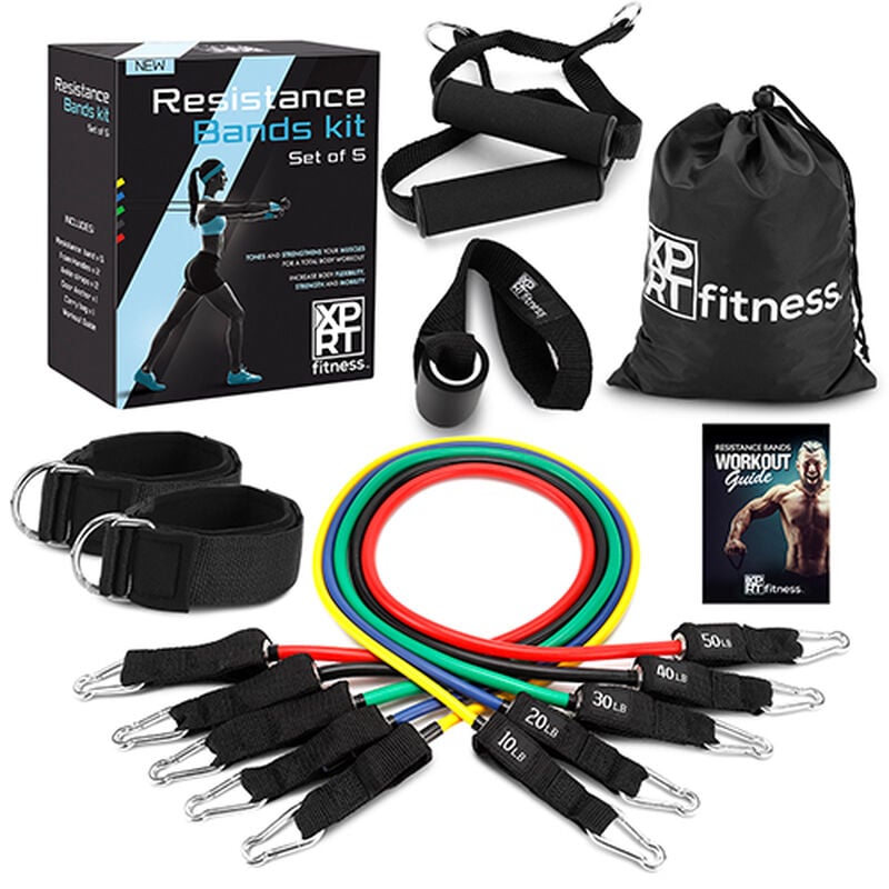 Xprt Fitness 11 PCS Resistance Tube Workout Bands Set -Fitness Strength Training image number 0