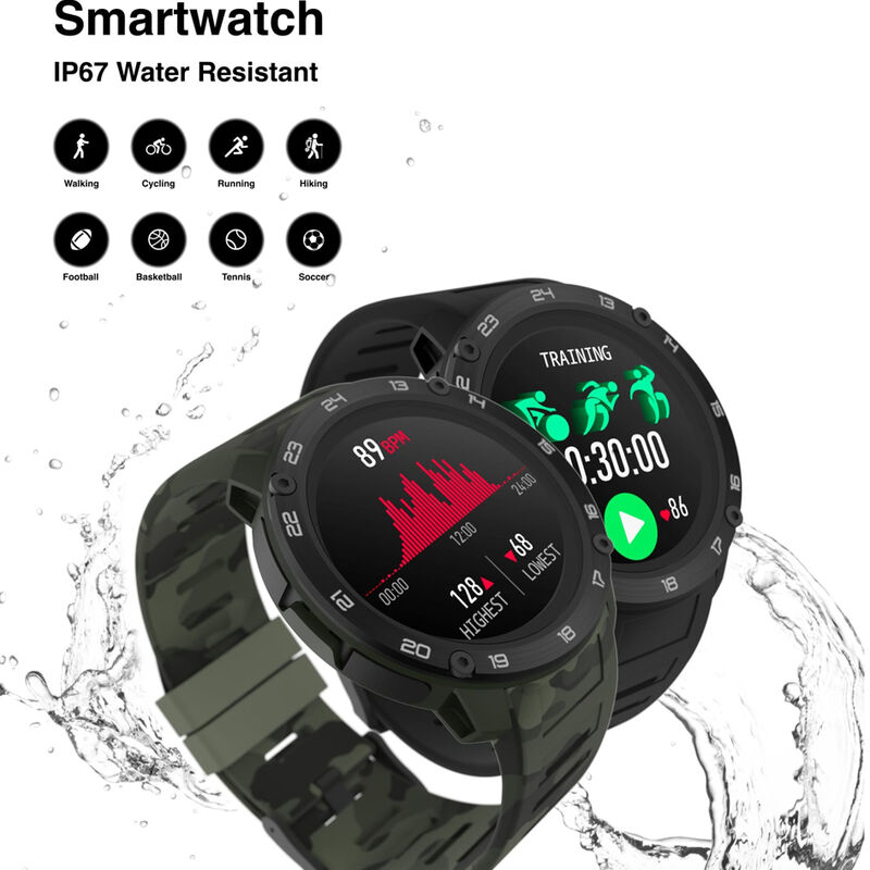 Itouch Explorer Smartwatch: Green Case with Green Camo Silicone Strap image number 4