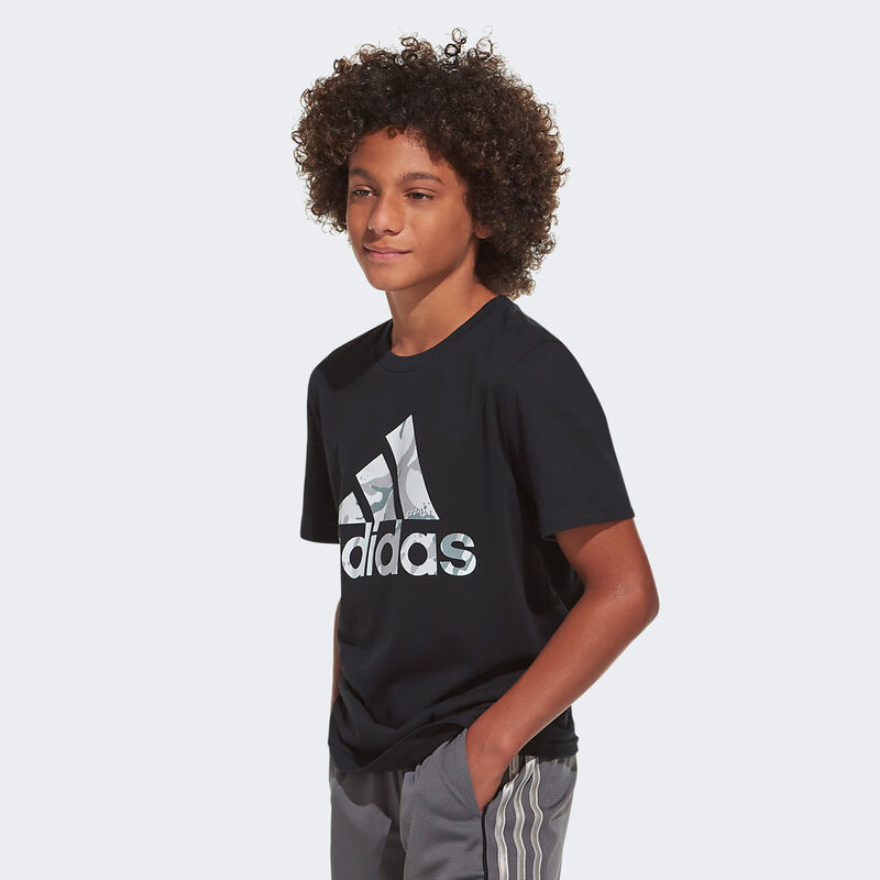 adidas Boys' Short Sleeve Classic Camo Badge Of Sport Tee image number 0
