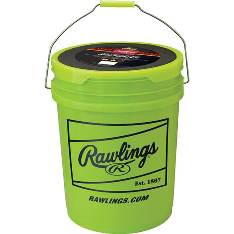 Rawlings Combo 6 Gallon Optic Yellow Bucket w/ 12 Fastpitch Softballs image number 2