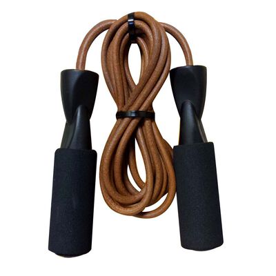 Go Fit 9' Leather Jump Rope with Foam Padded Handles