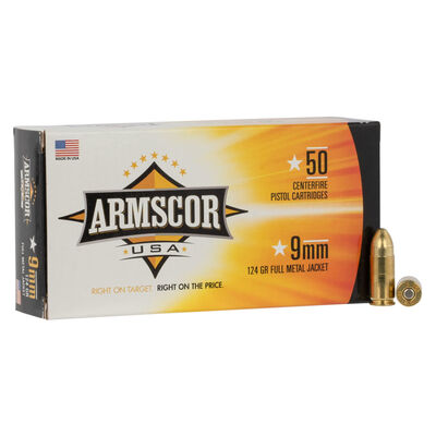Armscor 9mm 124 Frain FMJ Ammo