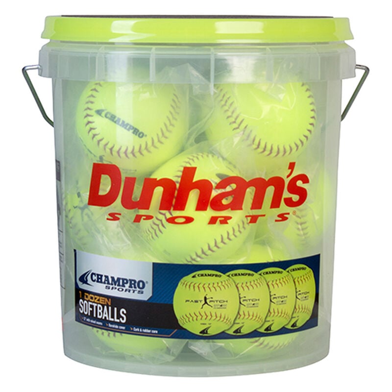 Champro 12 Pack Softballs and Coach's Bucket image number 0