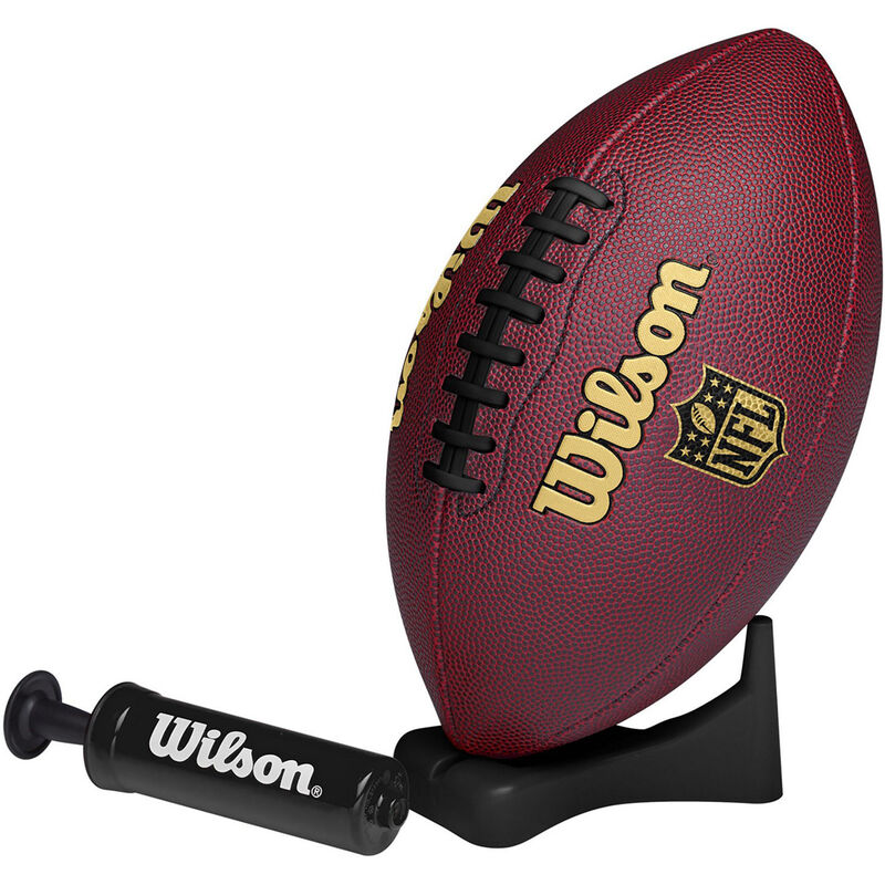 Wilson NFL Junior Football with Pump and Tee, , large image number 1