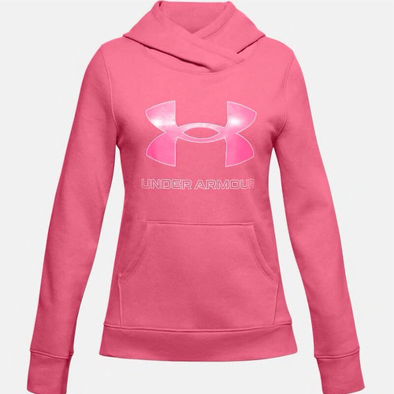 Under Armour Girls' Rival Fleece Logo Hooide, , large image number 0