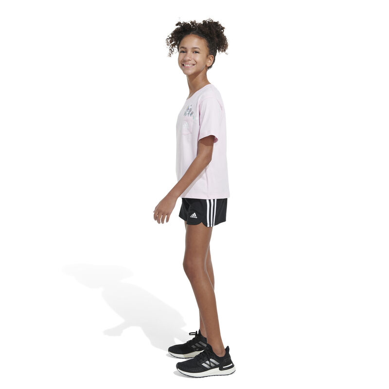 adidas Girls' Shorts Sleeve Pocket Tee image number 4