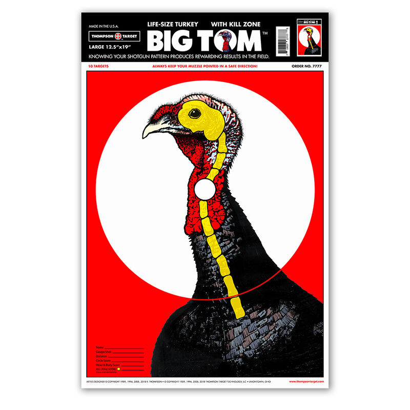 Thompson Target Large Turkey 12.5"x19" Targets 10 Pack image number 0