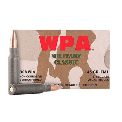 Wolf Performance Military Class .308 Winchester 145 Grain Full Metal Jacket
