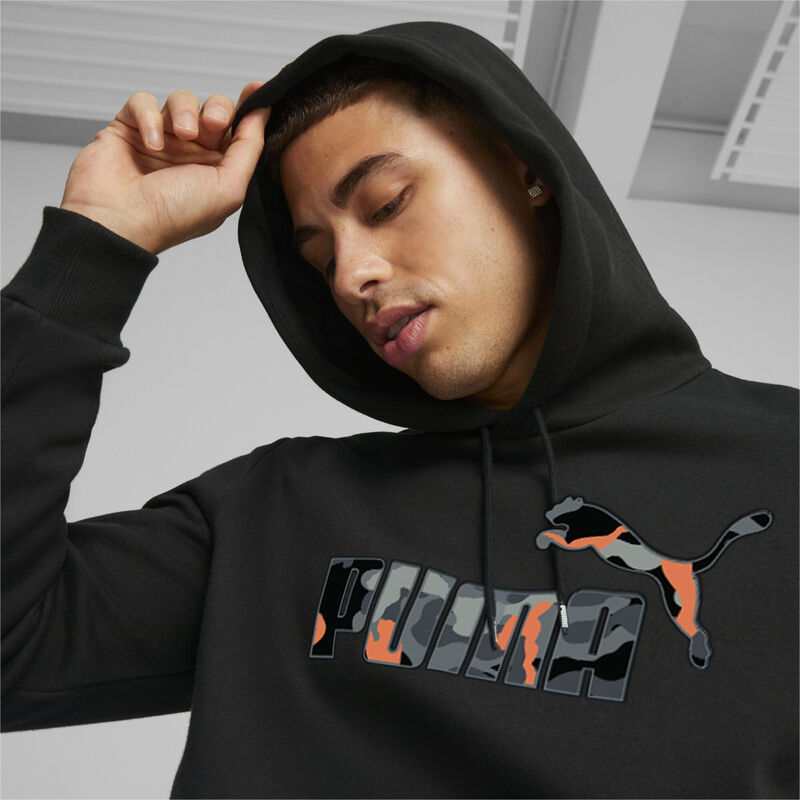 Puma Men's ESS+ Camo Graphic Hoodie Fleece Athletic Apparel image number 4