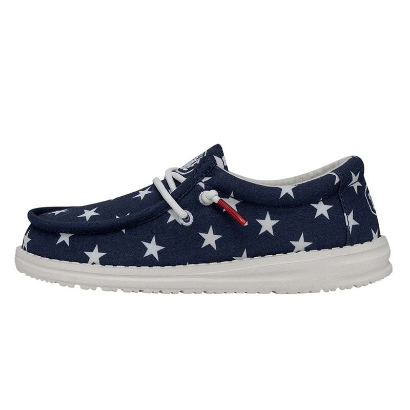 HeyDude Wally Youth Patriotic American Flag Slip On Shoes image number 2