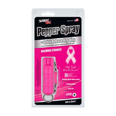 Sabre Pink Key Case Pepper Spray (Supports Breast Cander)