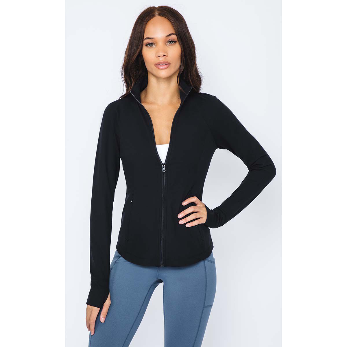 Yogalux Women s Lux Full Zip Cropped Yoga Jacket