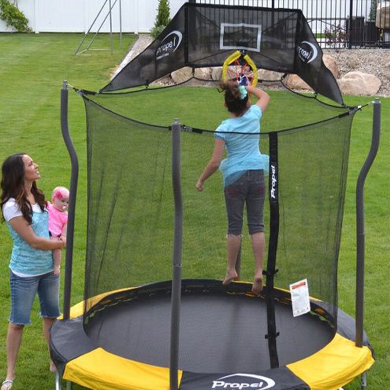 Propel 7 Foot Round Trampoline With BasketBall System image number 0
