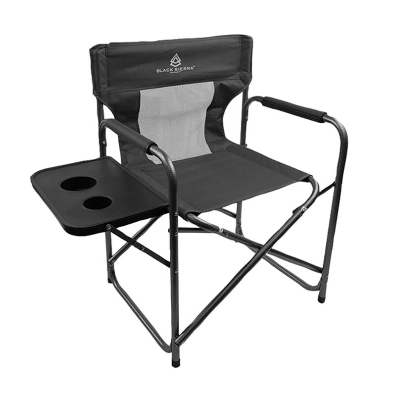 Black Sierra Mesh Director's Chair With Table image number 0