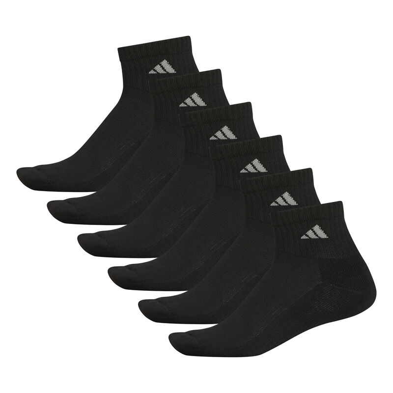 adidas Men's Athletic Cushioned 6-Pack Quarter Socks image number 5