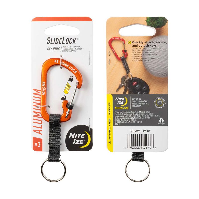 Nite Ize SlideLock® Key Ring Aluminum - Orange image number 0