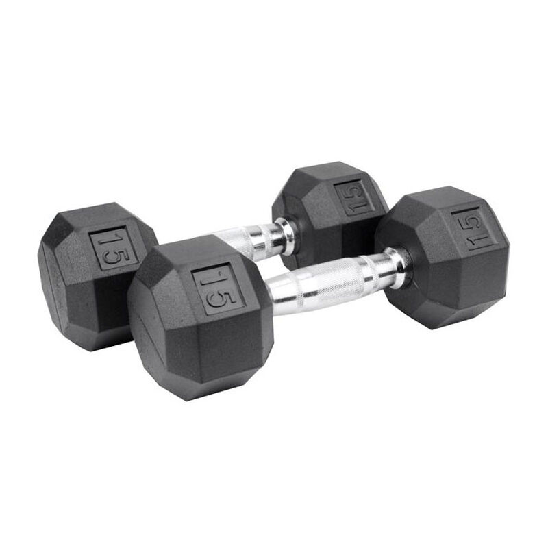 Xprt Fitness 15lb Rubber Hex DB image number 0