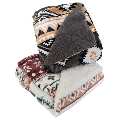 Canyon Creek Aztec Sherpa Lined Blanket